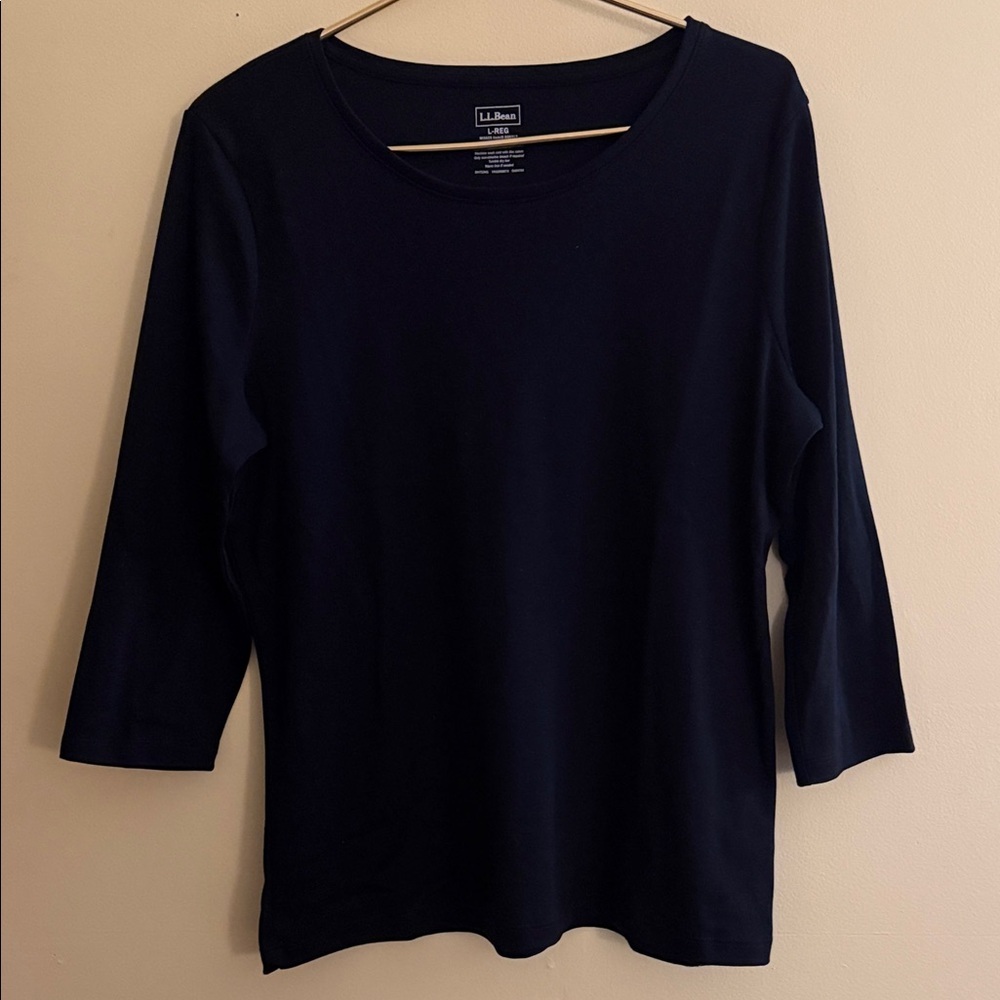 L.L. Bean 100% Supima Cotton Black Women's Top